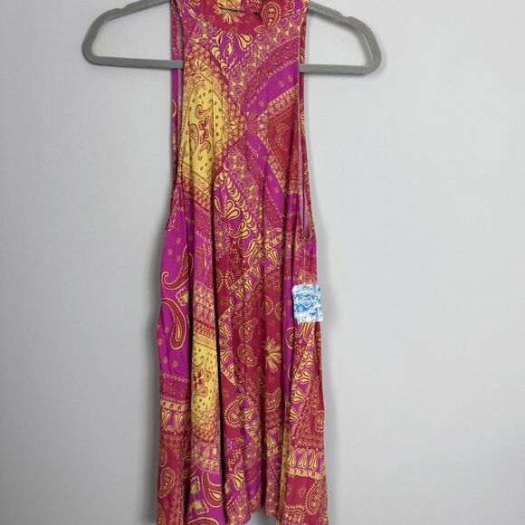 FREE PEOPLE INTIMATELY | NEW Pink & Gold Beaux Slip Dress Women’s Size X-Small - Picture 3 of 12